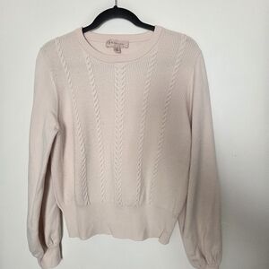 Philosophy Blush Pink Knit Sweater XL With Cable Knit Pattern